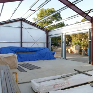 Horticulture Barn Construction, interior looking northwest