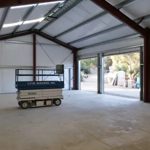 Horticulture Barn Construction, interior looking northwest
