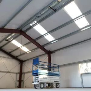 Horticulture Barn Construction, interior looking south
