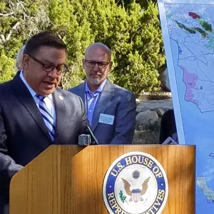 Central Coast Heritage Protection Act press conference, Salud Carbajal