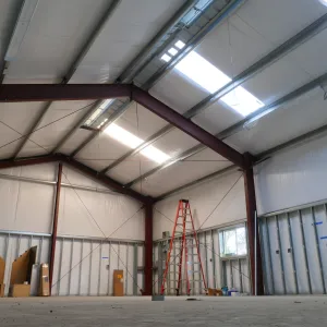 Horticulture Barn Construction, interior looking south