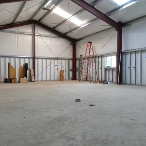 Horticulture Barn Construction, interior looking south