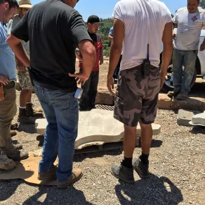 Placing stones in island sculpture