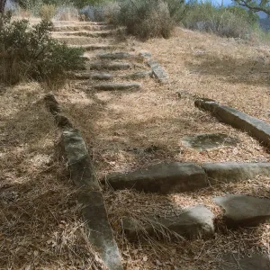Before reconstruction of stairs down south slope of Island View Garden