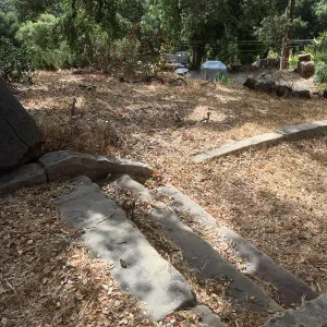 Before reconstruction of stairs down south slope of Island View Garden