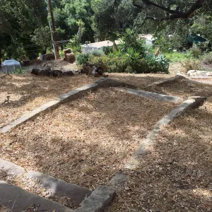 Before reconstruction of stairs down south slope of Island View Garden