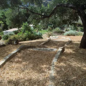 Before reconstruction of stairs down south slope of Island View Garden