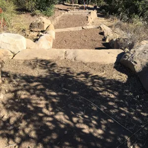 Reconstructed stairs down south slope of Island View Garden