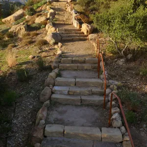 New railing at Island View Garden south steps
