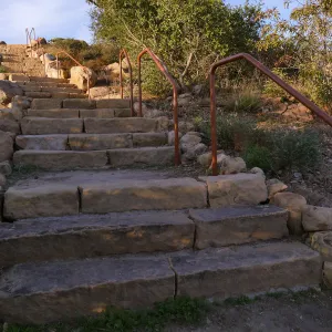 New railing at Island View Garden south steps