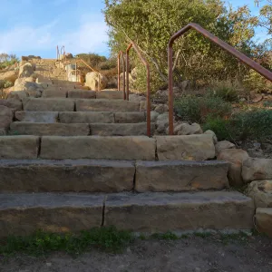 New railing at Island View Garden south steps