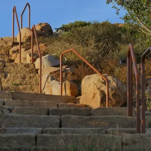 New railing at Island View Garden south steps