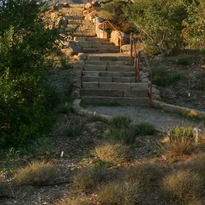 New railing at Island View Garden south steps