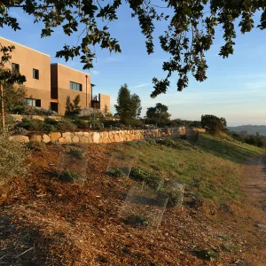 Island View Garden and west face of Pritzlaff Conservation Center
