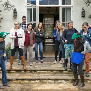 Pancake Day 2018, Team Michele preparing to race against Team Michelle