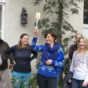 Pancake Day 2018, winning pankake race team.