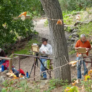Adult Education art class below Mission Dam