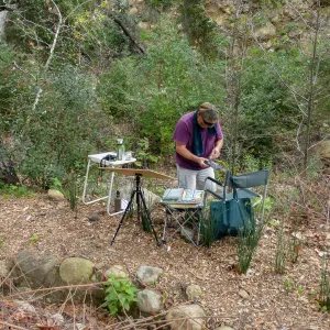 Adult Education art class below Mission Dam