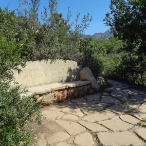 Pritchett Bench, Pritchett Trail, 5 years post Jesusita Fire