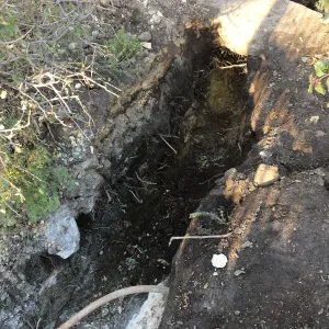 Work on new gas line in Courtyard