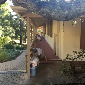 West side painting project, east side of North Wing