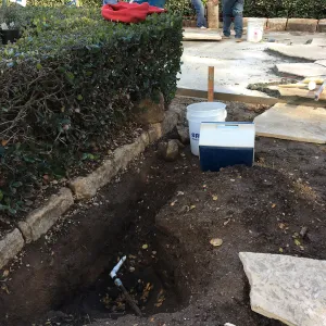 New flagstone installation in Courtyard