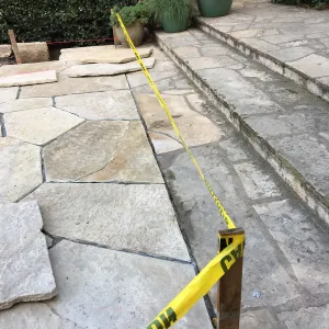 New flagstone installation in Courtyard