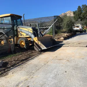 Putting in new electrical line to Horticulture Head House
