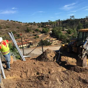 Putting in new electrical line to Horticulture Head House