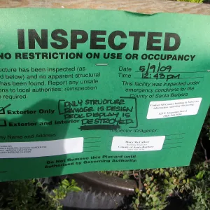 Inspection notice after Jesusita Fire