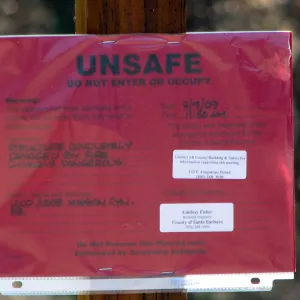 Inspection notice after Jesusita Fire