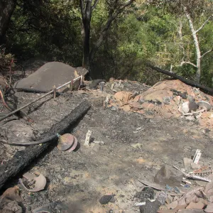 Site of Home Demonstration Deck after Jesusita Fire