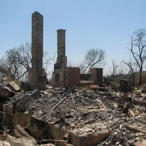 Gane House site after Jesusita Fire