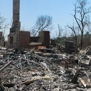 Gane House site after Jesusita Fire