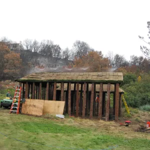 Construction of Herb Parker's â€˜Haven' labyrinth