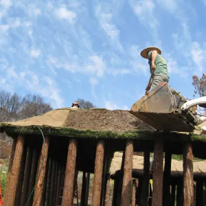 Construction of Herb Parker's â€˜Haven' labyrinth
