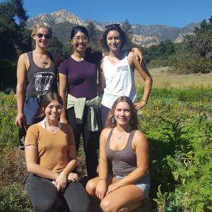 Nature Educators Rebecca Hext, Hannah Sanders, Verenice Zuniga, Sara Kovalsky, Teagan Singer Fredericksen