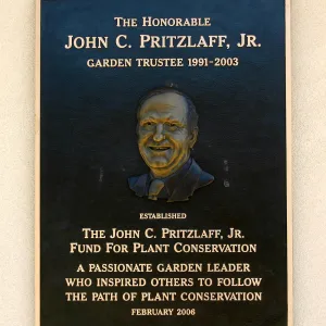 John Pritzlaff Plaque at Horticulture Unit