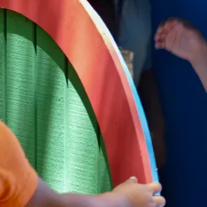 Children from the Santa Barbara Unified School District Expanded Learning Center at the Halfling House casita