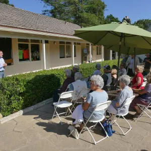 Dedication ceremony for â€œAfter the Rainsâ€ mosaic by Patti Jacquemain