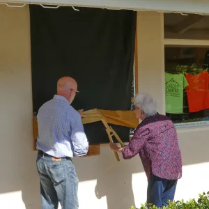 Dedication ceremony for â€œAfter the Rainsâ€ mosaic by Patti Jacquemain