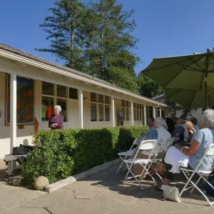 Dedication ceremony for â€œAfter the Rainsâ€ mosaic by Patti Jacquemain