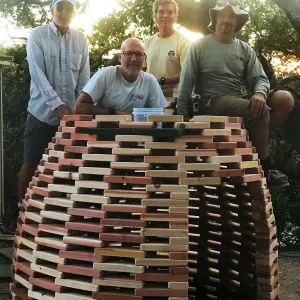 Larry Murdock, Steve Windhager, Ray Ochs, James Gardener with â€˜The Hives' Casita