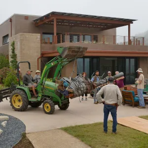 Moving a Lophocereus schottii cactus collected in 1996 from the canyard to the Island View Garden