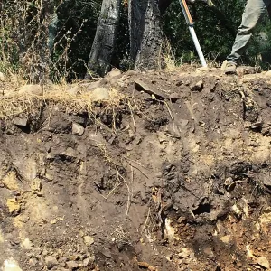 Hansen site, digging Hort Barn foundation