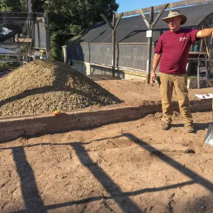 Repair of Garden Growers Lath House. Foundation of original bathrooms 