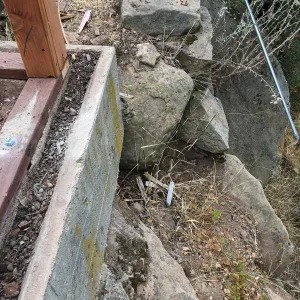 Foundation on southwest side of Garden Growers lath house