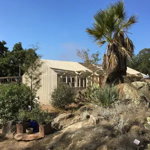 Lath house reconstruction, looking southwest