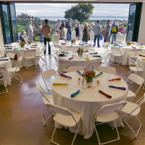 Private event setup in the Pritzlaff Conservation Center Gallery