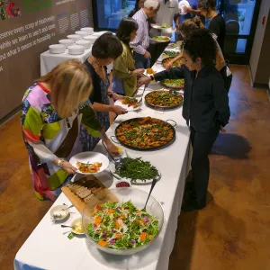 Private event buffet in the Pritzlaff Conservation Center Lobby